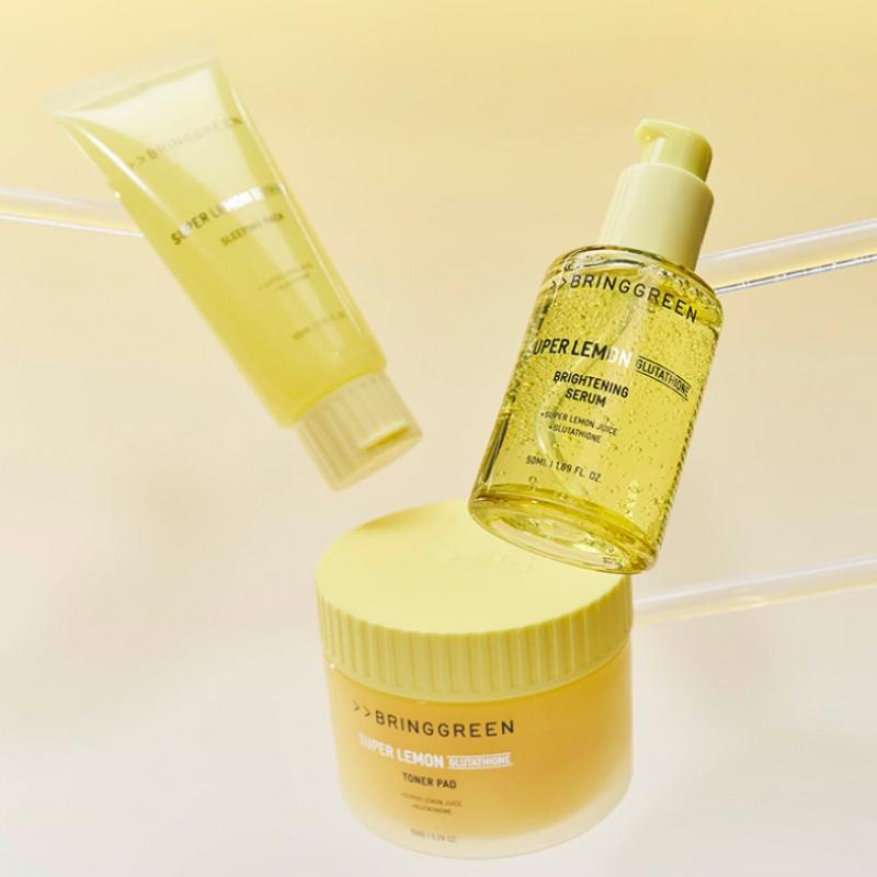 BRING GREEN [новый] Ночной пакет Bring Green Super Lemon Glutathione 100 мл, проект + шпатель 