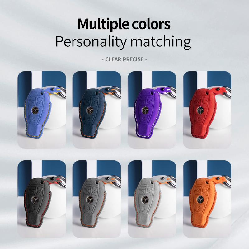 New suede car key case cover protector shell For Mercedes Benz A B C E Class GLS GLA GLK GLC CLS CLA AMG W204 W205 W212 W463 MR8