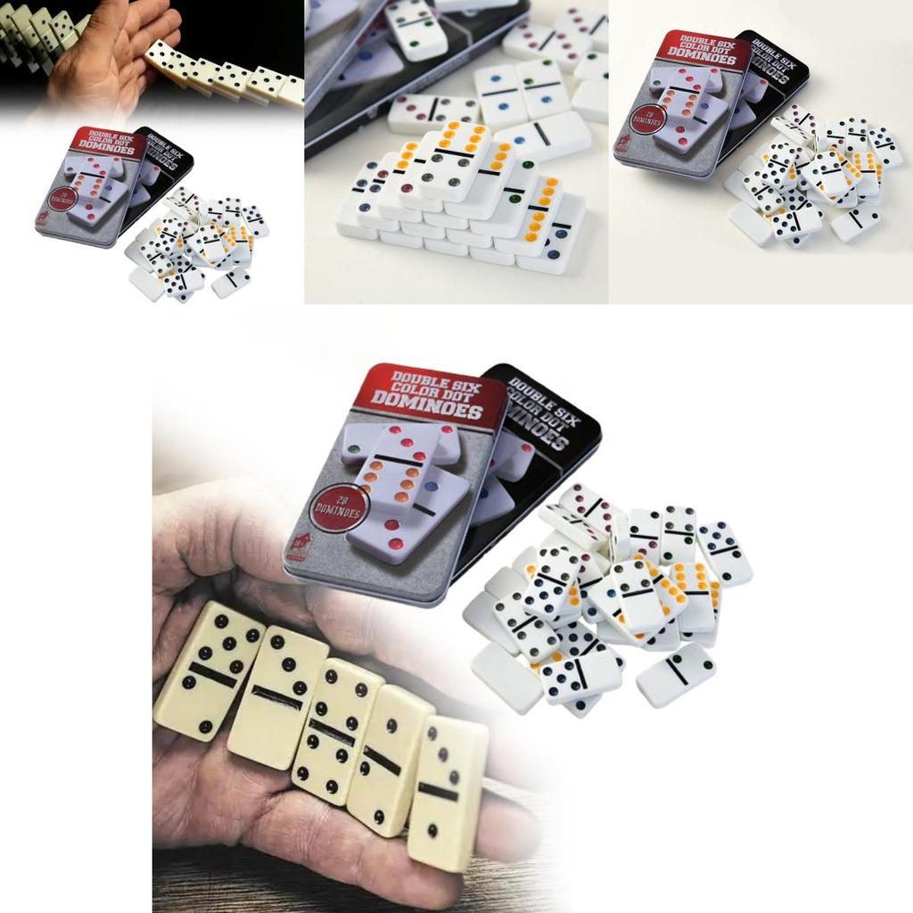 Игра Домино Двойной Шестерки с Цветными Точками с Интерактивной Игрой для Детей Взаимодействие Родителей