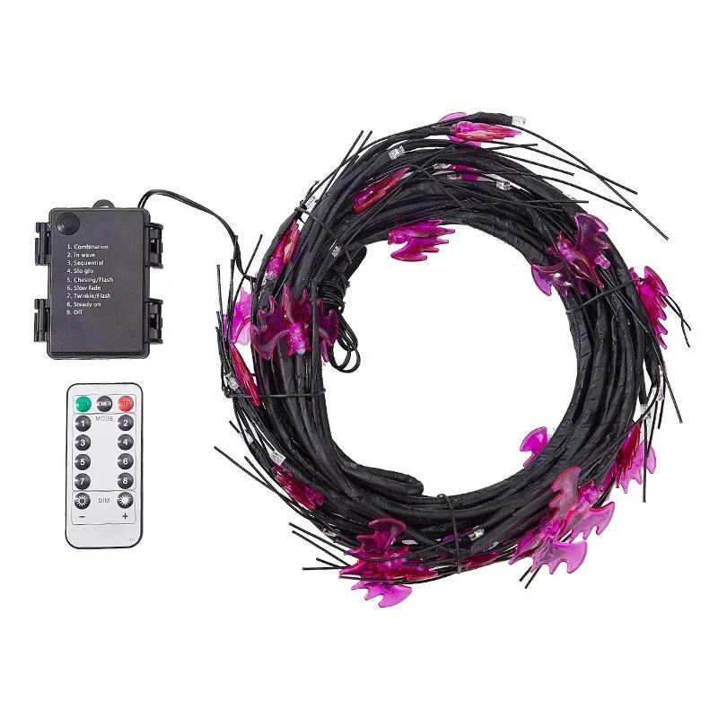 Новые декоративные светильники из ротанга на Хэллоуин, светодиодные светильники с имитацией деревьев, светильники в виде веток летучих мышей-пауков, декоративные лампы для создания атмосферы Хэллоуина