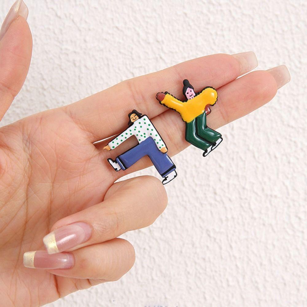 Y2k Cartoon Girls Earrings Zinc Zinc Alloy Cute Earring Elegant Enamel Stud Earrings Vacation
