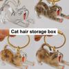 Cute Cat Hair Storage Capsule Transparent Cartoon Dog Cat Hair Storage Box Key Chain Bag Pendant Pet Souvenirs for DIY Gift Toy