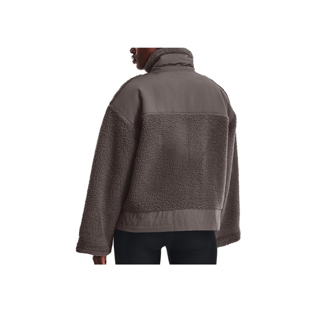 Under Armour Solid Color Spliced Stand Collar Zip Jacket Women Jackets Brown 1373659-176