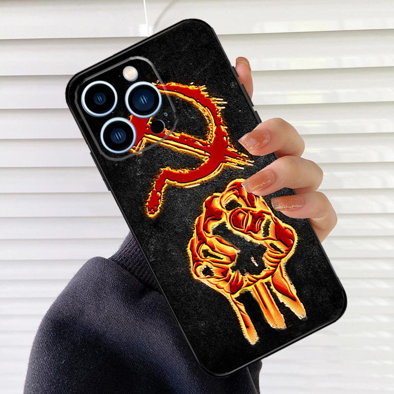 Soviet Union USSR Flag Case For iPhone 16 15 13 14 Pro Max 12 Mini 11 14 Pro Max X XS XR Plus Soft Cover Coque