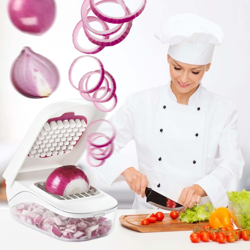 Картофель Овощи и Лук Сыр Фрукты и Перец Легкий в Использовании Кухонный Инструмент Кубикорезка, Шинковка, Измельчитель, Кубикорезка, Резак, Многофункциональная Кухонная Машина, (стиль)