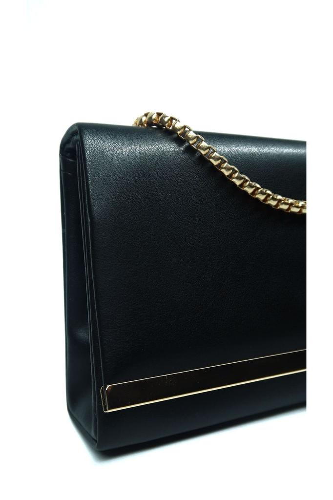 Women's Stylish and Useful Evening Dress Bag Women's Black Metal Lath Detailed Luxury Chain Shoulder Bag
