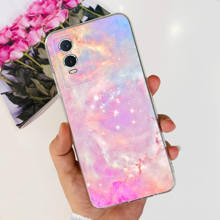 Чехол для Vivo Y76s Чехол для Vivo Y76 5G Стильный Расписной Чехол Прозрачный Силиконовый Чехол для Телефона Для Vivo Y74s Y 76 s VivoY76 5G Мягкие Fundas Coque