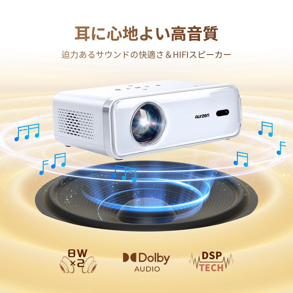 Projector for Home Automatic Keystone Small DoIby 4K Real Low Bluetooth HiFi 200 Zoom Ceiling Aurzen D1 Home Compatible with Players [Official