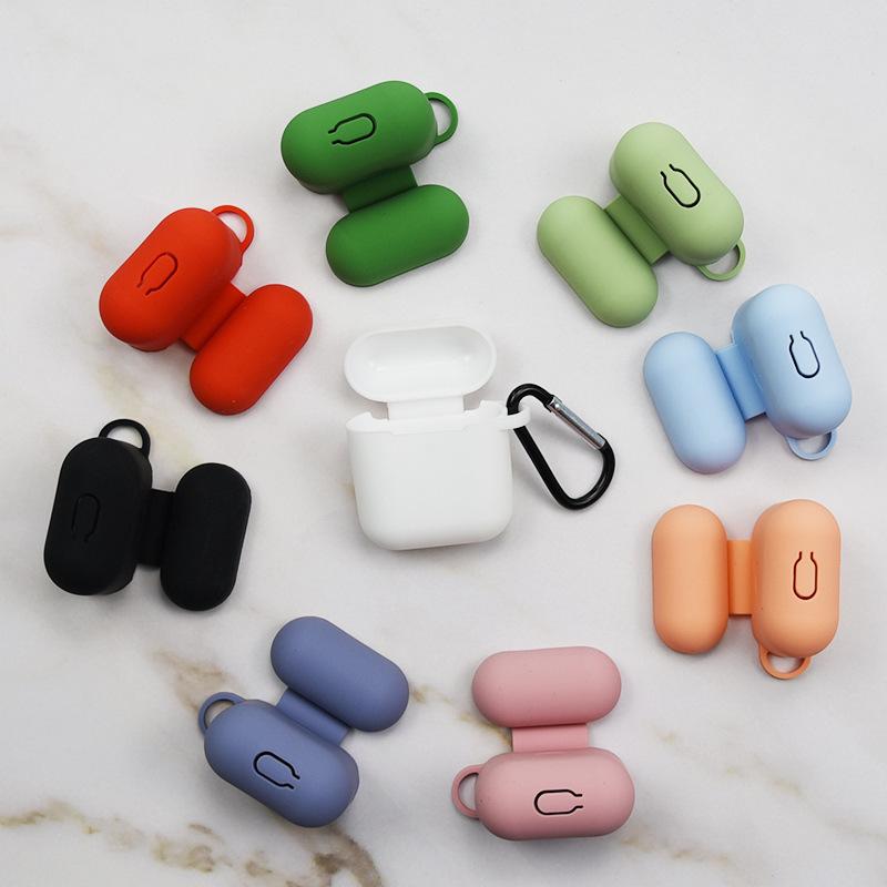 Силиконовый чехол для наушников для Airpods 1/2 поколения, универсальный чехол с крючком и защитой от падения, чехол для наушников