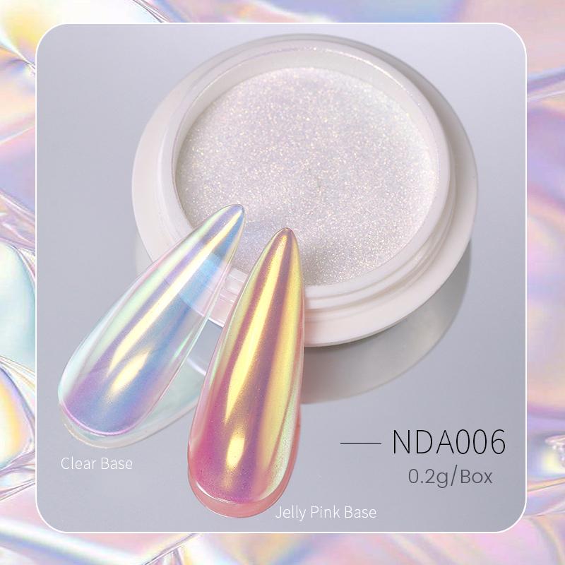 Shell Pearl Nail Powder Pigment White Rubbing on Nail Glitter Dust Aurora Manicure Nail Art Decoration
