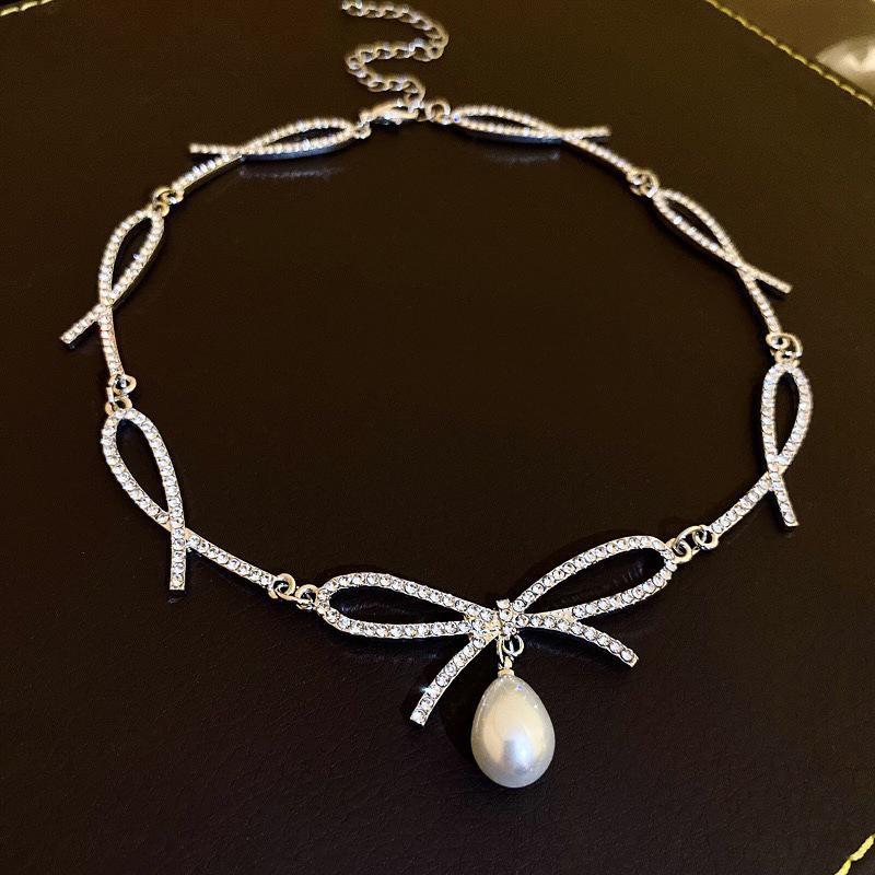 Подвеска-капля в форме сердца, чокер со стразами - Элегантное женское ожерелье