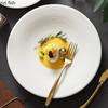 Line Texture Small Foot Bowl Ceramic Salad Bowl Thick Soup Bowl Noodles Bowls Sashimi Bowls Restaurant Creative Tableware