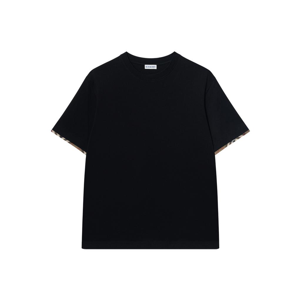 Burberry T Shirts Men's Black Crew Neck Moderate Straight Fit 81042791