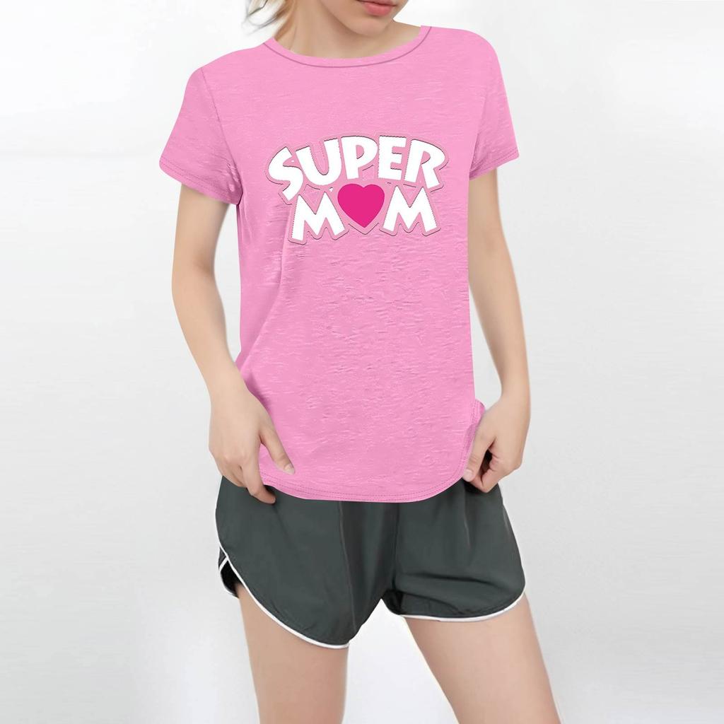 Women's Round Neck Casual Printed Short-sleeved T-shirt Top