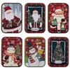 Cute Christmas Tinplate Gift Box Mini Santa Claus Tinplate Box Metal Candy Box  Party Favors