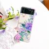 Чехол для Samsung Galaxy Z Flip 4 3, браслет с цветочной росписью, прозрачный противоударный чехол для ПК, твердая задняя крышка для Samsung Zflip 4 3, чехол