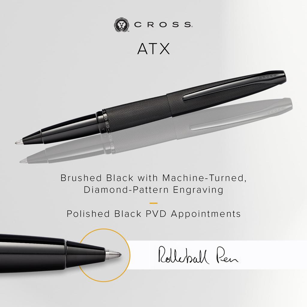 Cross ATX Brushed Finish Brushed Black Select Tip Rollerball N885-41