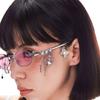 Персонализированные Милые Крутые Острые Девичьи Очки Звезда Бриллиант Маленькая Оправа Эллиптические Очки Для Женщин Модные Очки