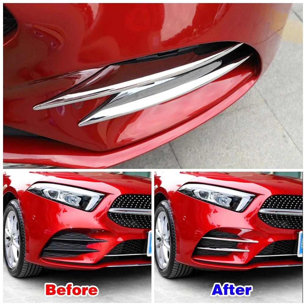 4 шт. для Mercedes Benz A Class W177 V177 A180 A200 A220 A250 2019-2024 автомобильные аксессуары передние противотуманные фары полосы отделка крышка
