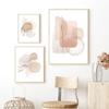 Abstract Beige Pink Gold Watercolor Boho Wall Art Canvas Painting Geometric Shape Poster Print Picture Bedroom Living Room Decor No Frame