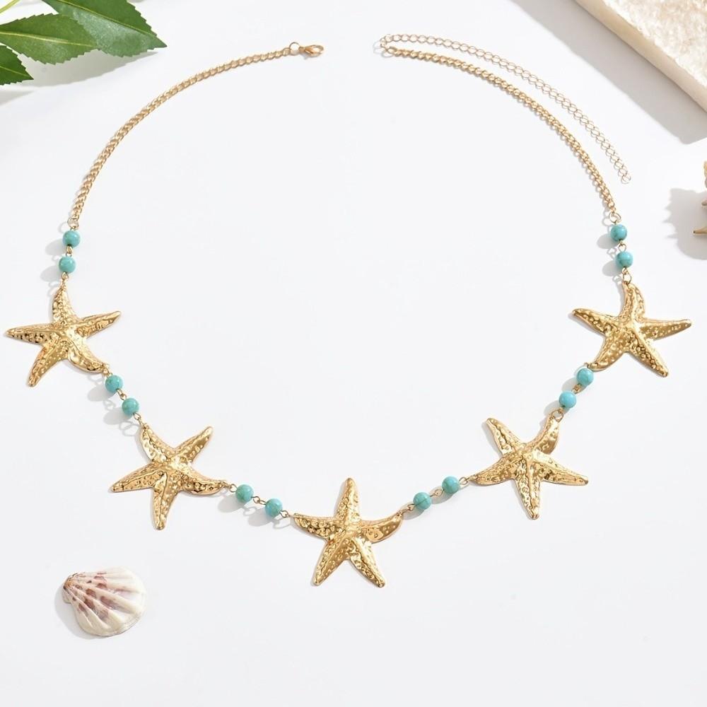 Shell Sea Star Imitation Pearl Body Chain Gold Beads Belly Chains Starfish Waist Chain  Summer