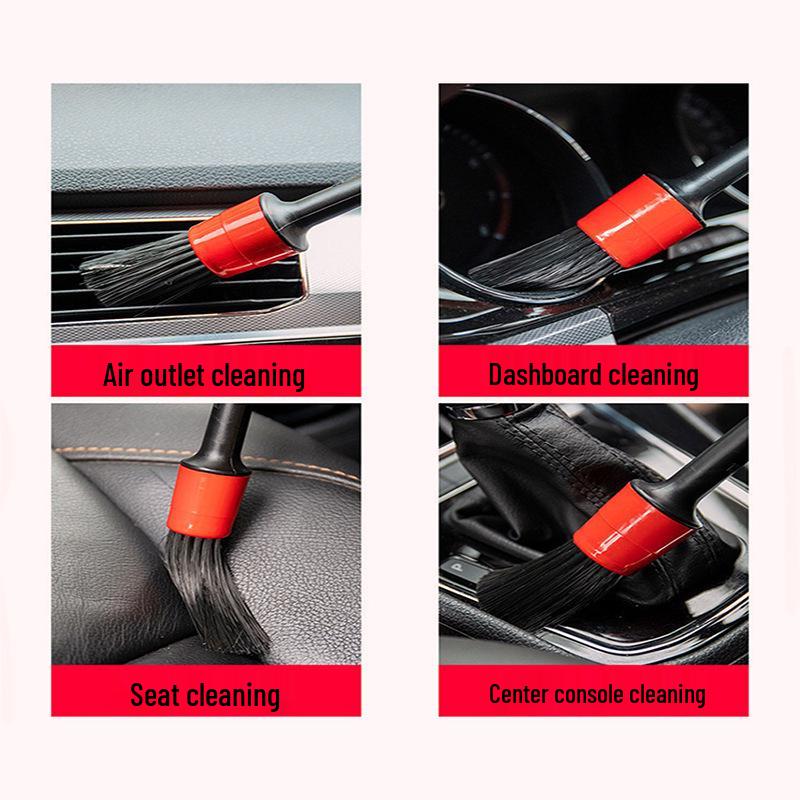 Набор из пяти щеток для мойки и детализации автомобиля: Воздуховыпускное отверстие, Зазор, Воздухозаборник, Решетка, Щетки для чистки колес