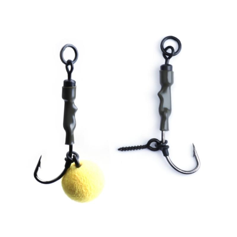 Карповая рыбалка Оснастка Ронни Крючок с широким поддевом с поводком и противозакручивающимся рукавом Плетеная леска Карповая оснастка Крючок с широким поддевом