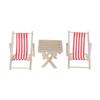 1:12 Mini Foldable Wood Beach Chair Recliner Sunbathing Chair Chaise Dollhouse