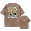 Anime Demon Slayer Print Kislotali Futbolka Erkaklar Ayollar Yuvilgan Paxta Futbolkalar Retro Harajuku Katta O'lchamli Futbolka Harajuku