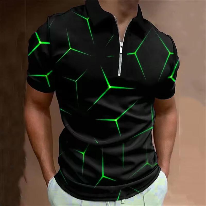 Футболка с коротким рукавом 3D-печать модный абстрактный геометрический узор Футболка-поло
