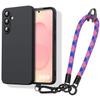 Coque pour Samsung Galaxy S25 FE, Protection Silicone Antichoc avec Dragonne Tricolore Détachable