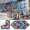 10 Sheets Moroccan Style Wall Sticker Vintage Self-adhesive Waterproof PVC Removable Bathroom