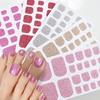 22tips/Sheet Solid Color Shimmer Finish Full Cover Nail Wraps  Home DIY Nail Makeover