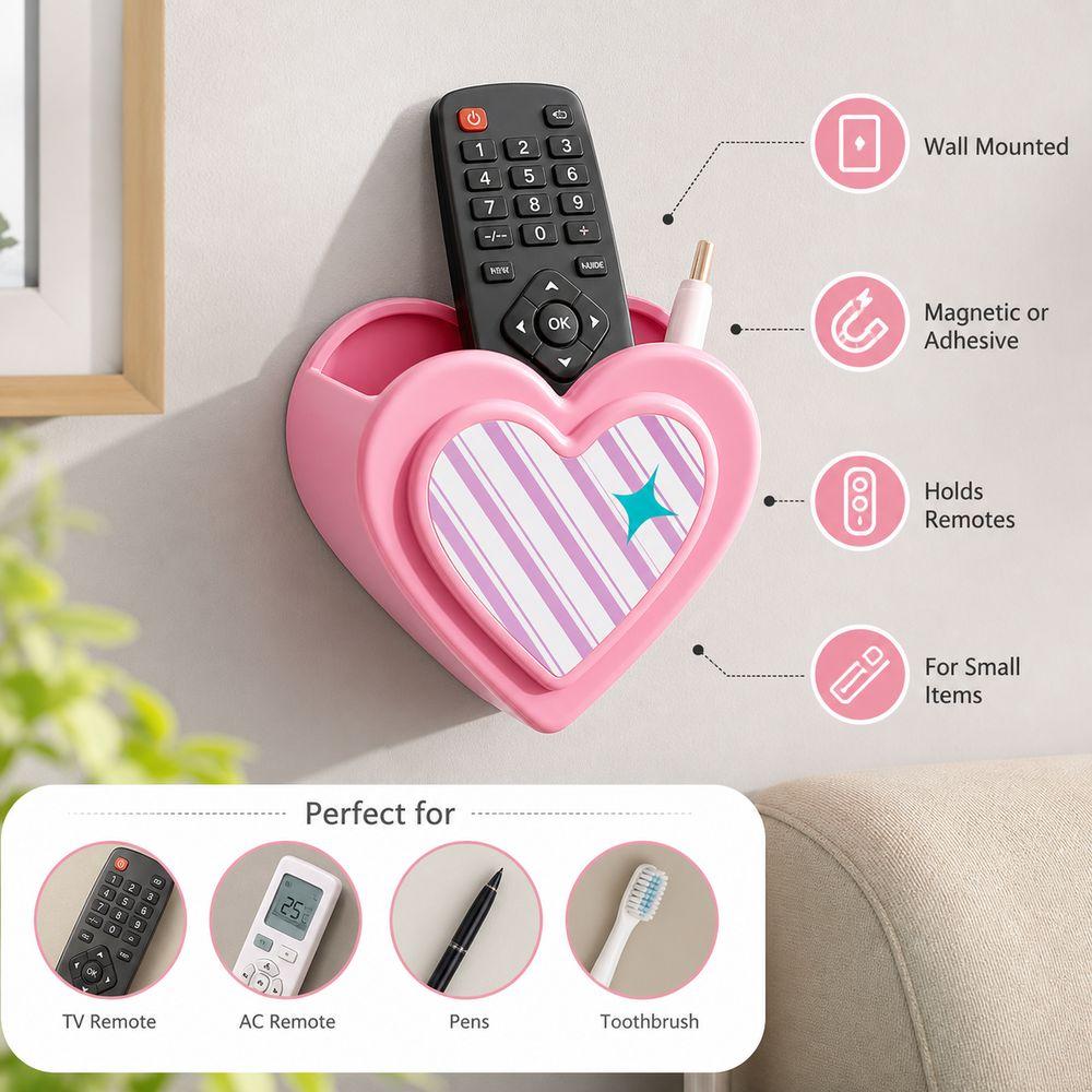 Adhesive Remote Control Storage Box Magnetic Small Item Organizer Entryway Storage