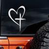 1PC Love Heart Cross Car Stickers DIY Waterproof Vinyl Decals for Auto Rear Window Body Bumper Trunk Funny Vehicle Decoration