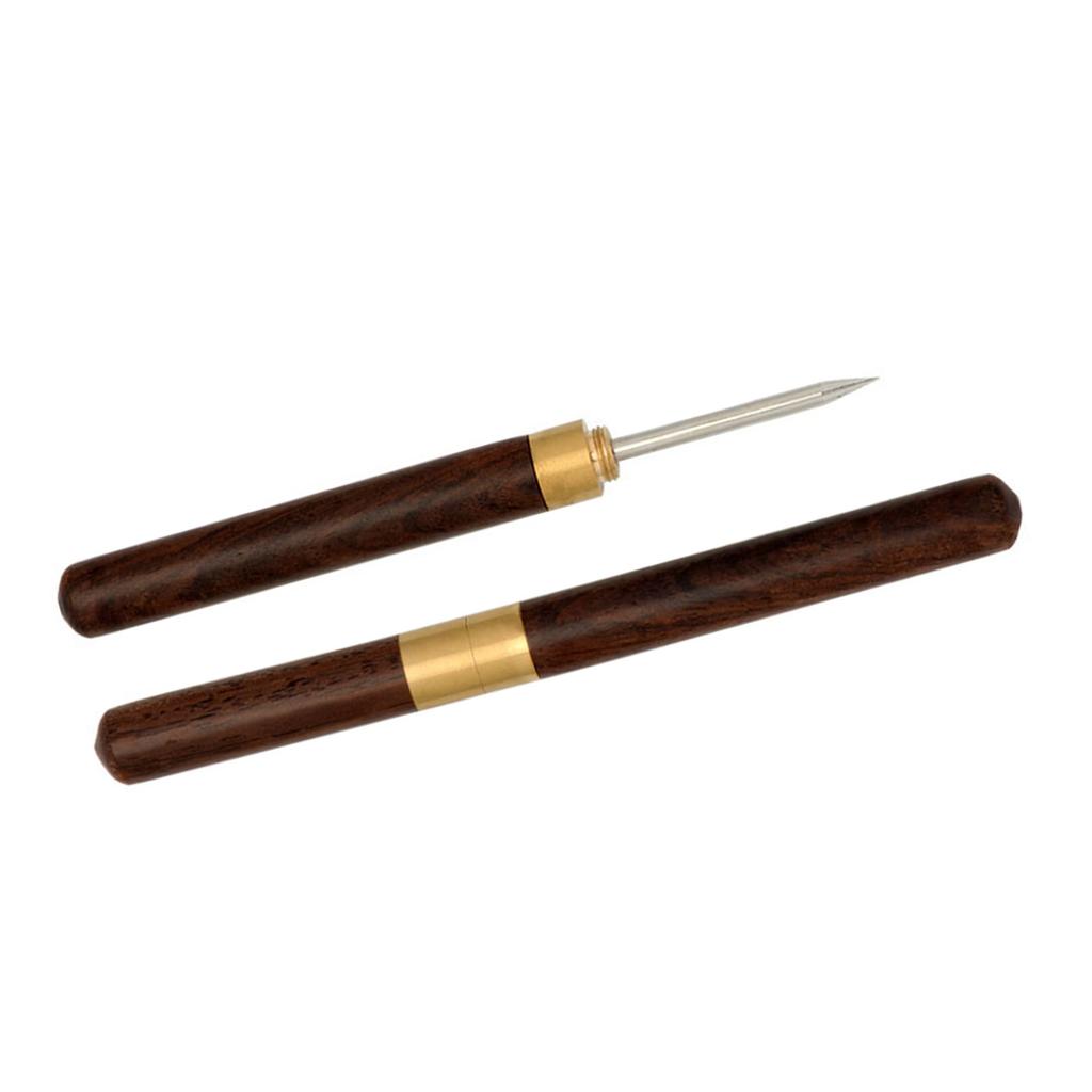 Кожаное пробойное шило Деревянная ручка Инструмент для пробойного шила для кожаного ремесла для сшивания Кожевенное дело