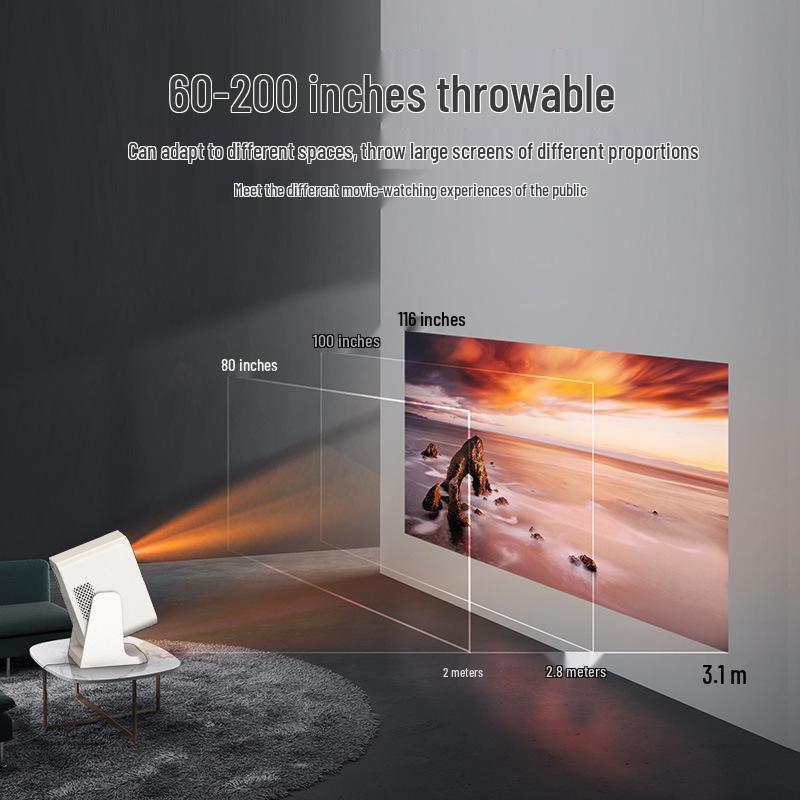 2026 Портативный HD-проектор 1080P с поддержкой 5G Screen Mirroring для дома и стриминга в Douyin/Kuaishou