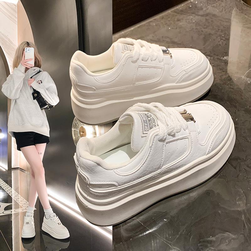 2024 Spring and Summer New Low-top Shoes Female Korean Version of Muffin Sports Shoes Fashion Casual Fashion Single Shoes