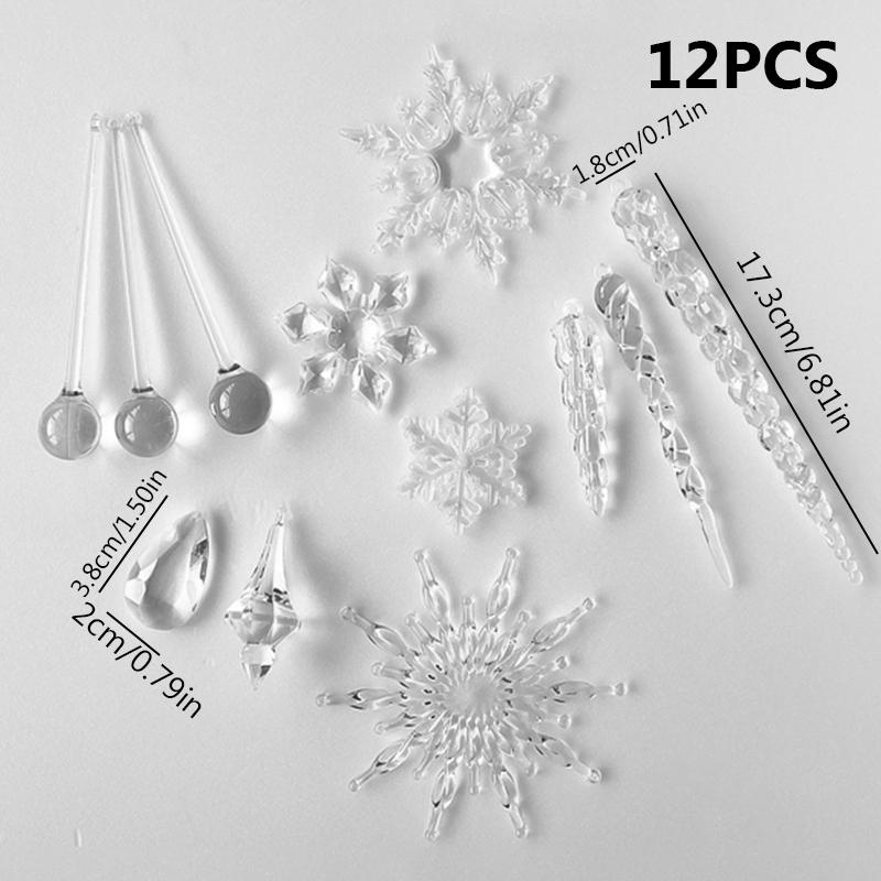 10/12 шт./комплект подвеска на рождественскую елку украшение праздничные принадлежности креативный рождественский прозрачный кулон