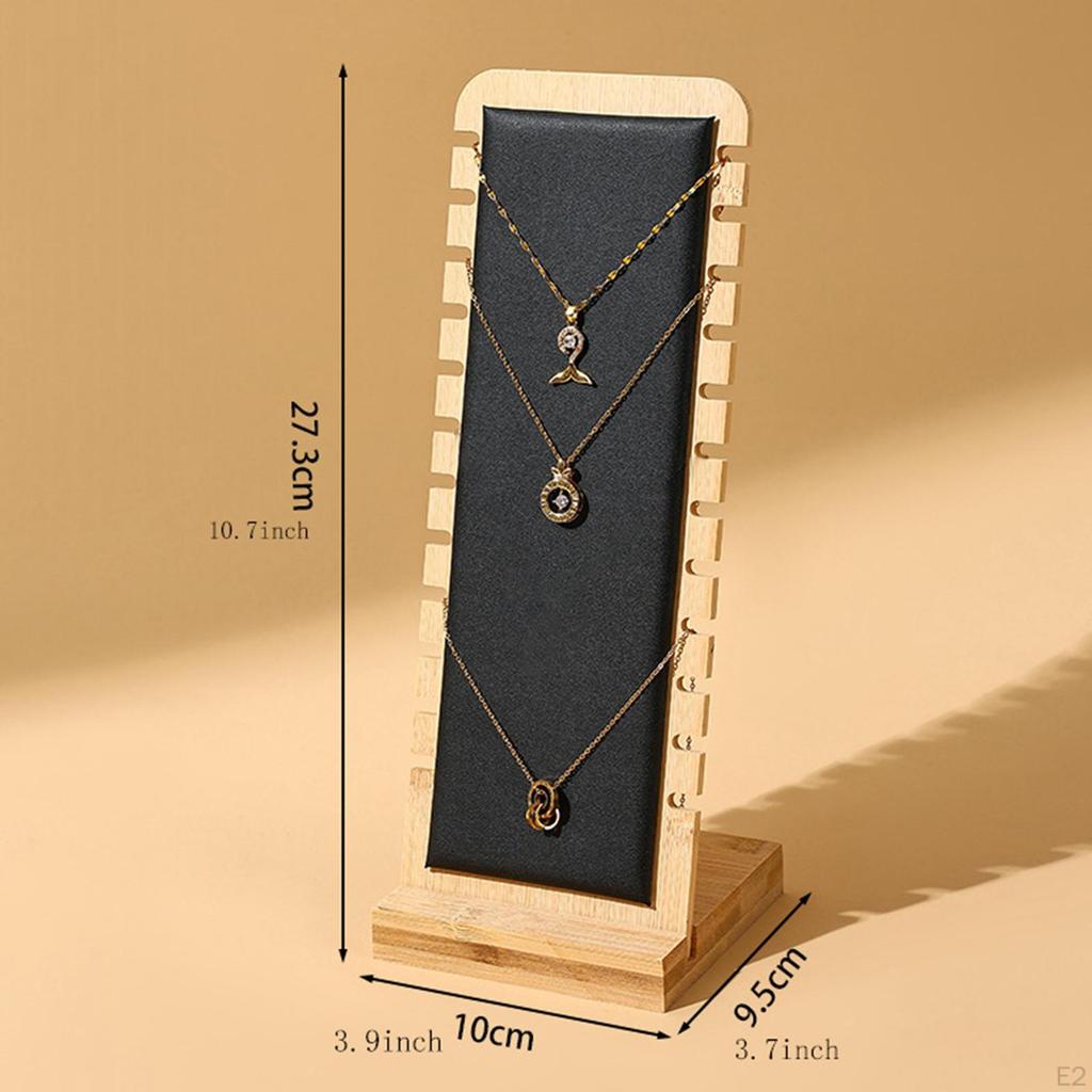 Elegant Bamboo Jewelry Stand for Necklace Organization
