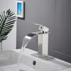 Modern Waterfall Basin Faucet 304 Stainless Steel Nickel/Black Washbasin Faucet Square Hot And Cold Mixed Bathroom Basin Tap