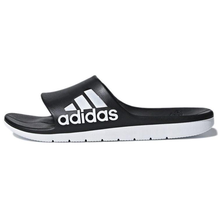 adidas Cloudfoam Удобная Резиновая Подошва Нескользящая Нескользящая Шлепанцы Унисекс Черный Белый CM7928