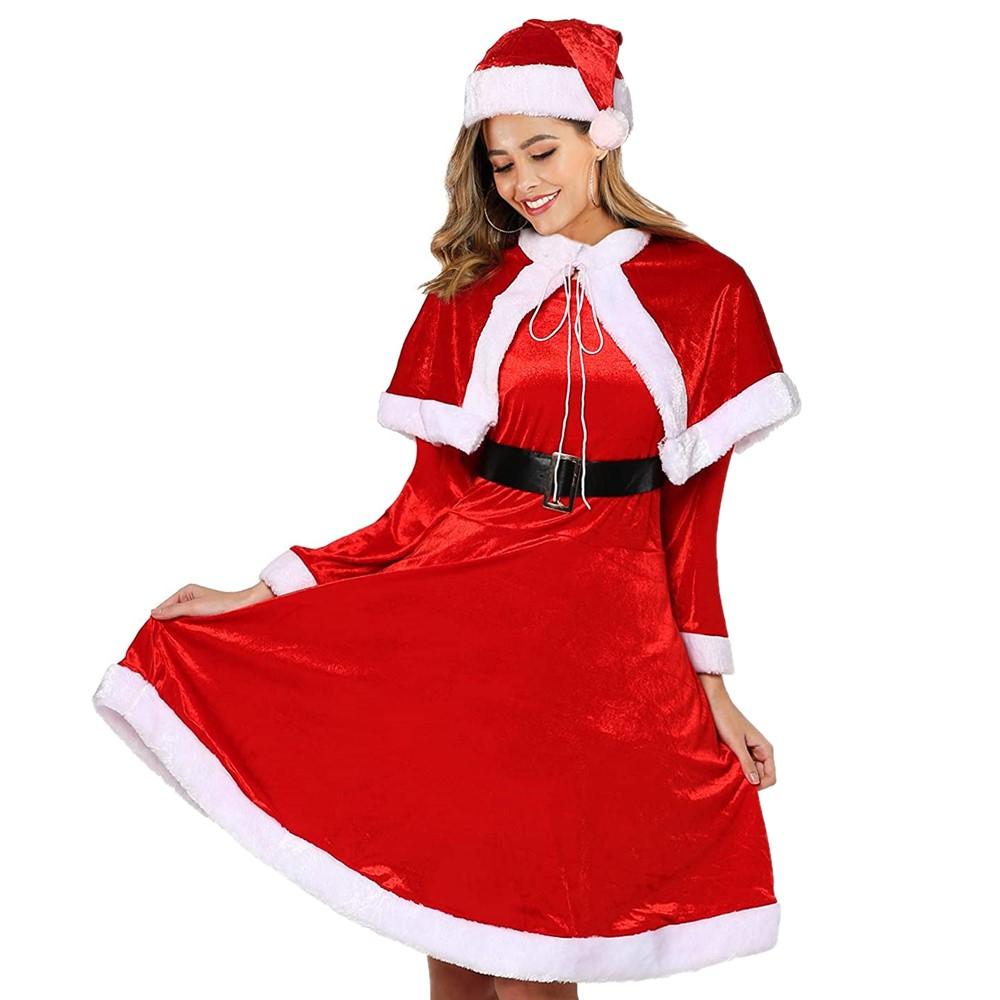 Женский милый наряд Мисс Санта-Клауса, рождественский маскарадный костюм