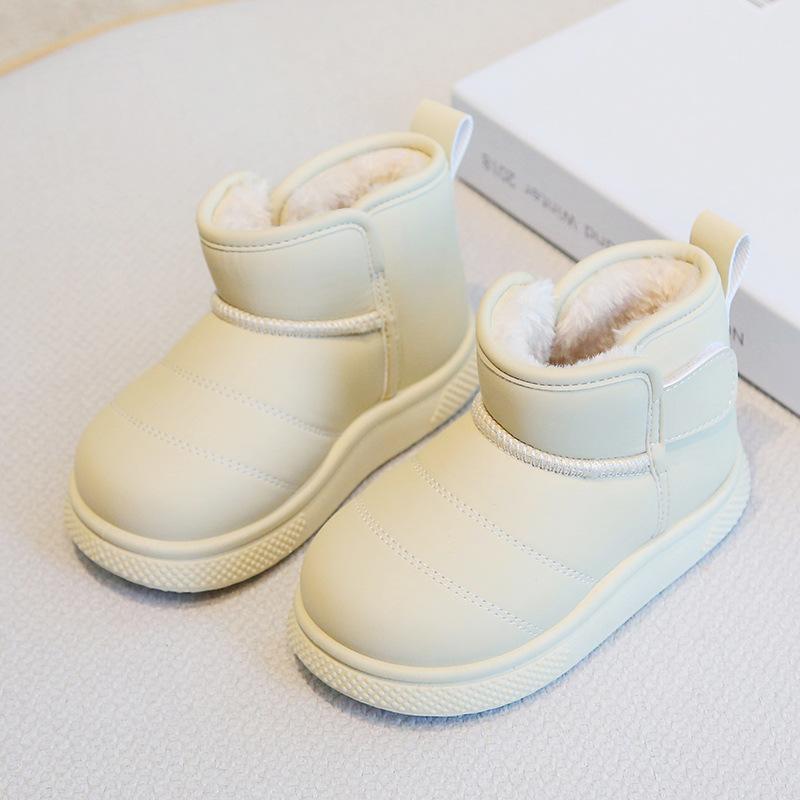 Детские зимние ботинки 2025 года, новые зимние короткие ботинки для мальчиков, утепленные и утолщенные, хлопковые ботинки для девочек, теплая детская хлопковая обувь