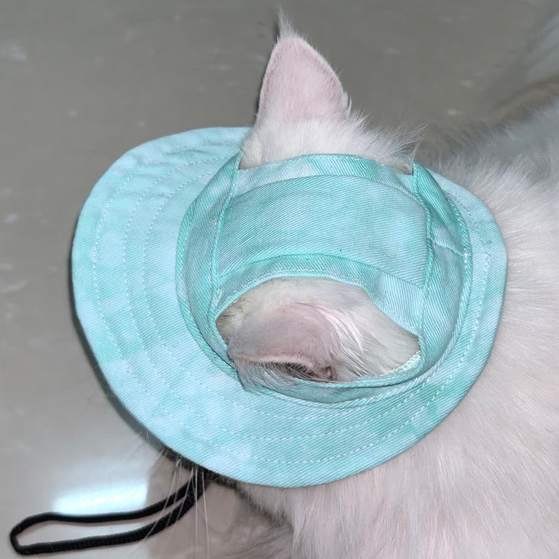 Шляпы для защиты от солнца для собак и кошек, Нелипкие шляпы, Защита ушей от отслаивания, Рыбацкие шляпы с регулируемой веревочной пряжкой для питомцев