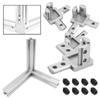 Silver Aluminum Extrusion Profile with Screws Bracket Connector 3-Way European Standard End Corner