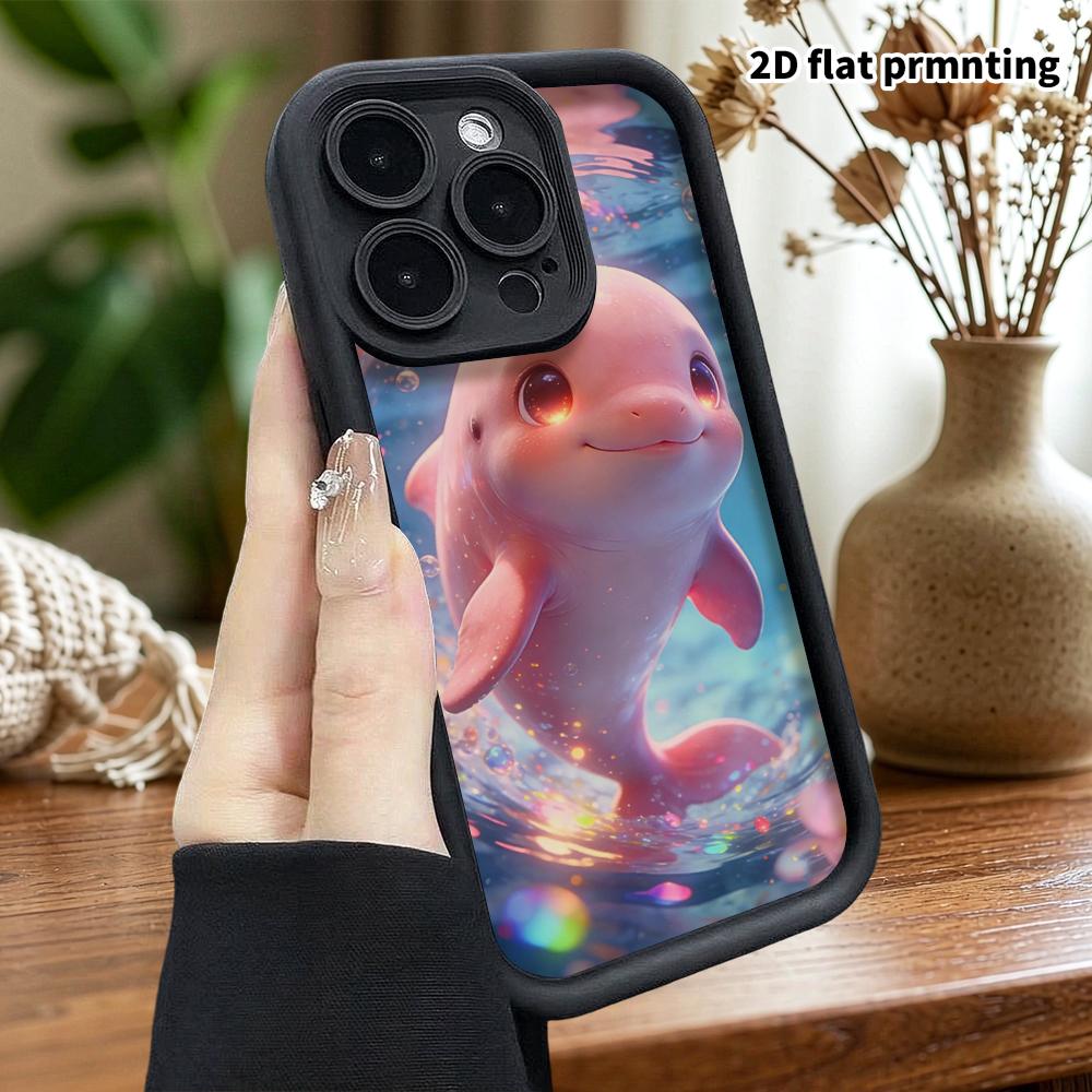 Чехол для телефона: 2D плоский дизайн, подходящий для iPhone 18 17 16 15 14 13 Pro, ступенчатый защитный чехол, сцена подводной фантазии, рождественский и хэллоуинский подарок