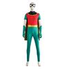 Robin Superhero Halloween Cosplay Costume Jumpsuit with Cape