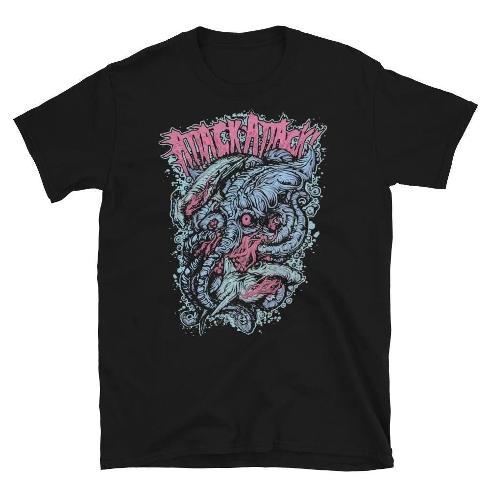 Unisex Short Sleeve Crew Neck Cotton T Shirt Collection Attack Band