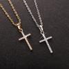 Korean Style Hip Hop Zircon Cross Pendant Necklace